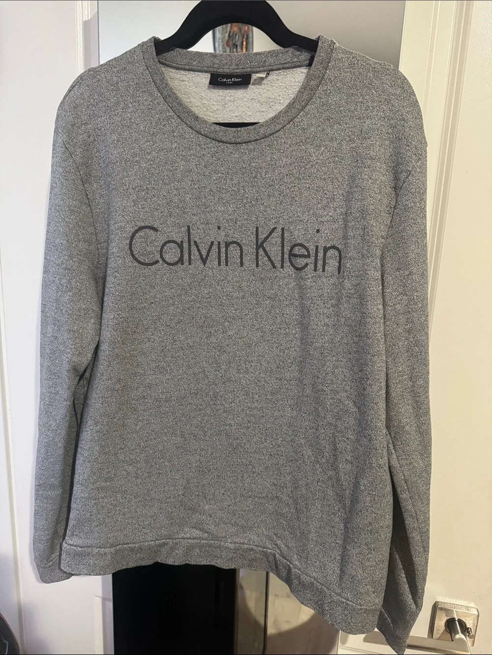 Calvin Klein Heather Gray Logo Crewneck Sweater